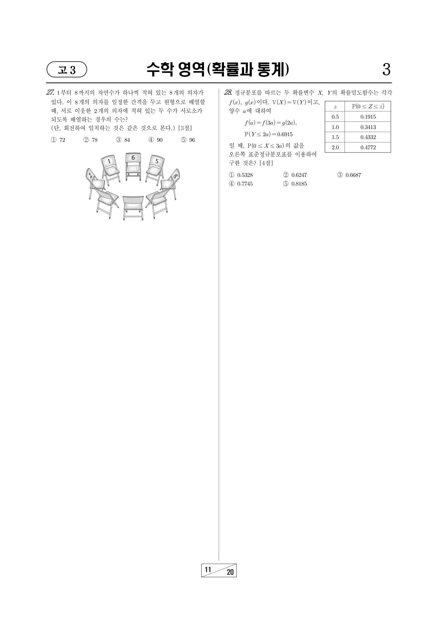 2023년 10월 고3 전국연합학력평가 수학 11쪽